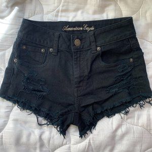 American Eagle Black Festival Shortie Shorts